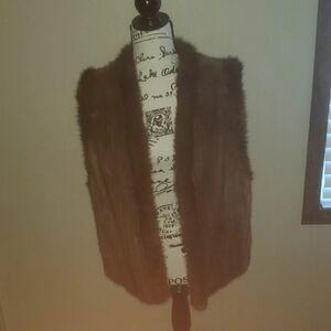 Vintage mink fur and leather reversible vest